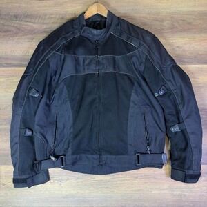 Xelement Motorcycle Jacket Men's XL Black Armored Zip Out Liner